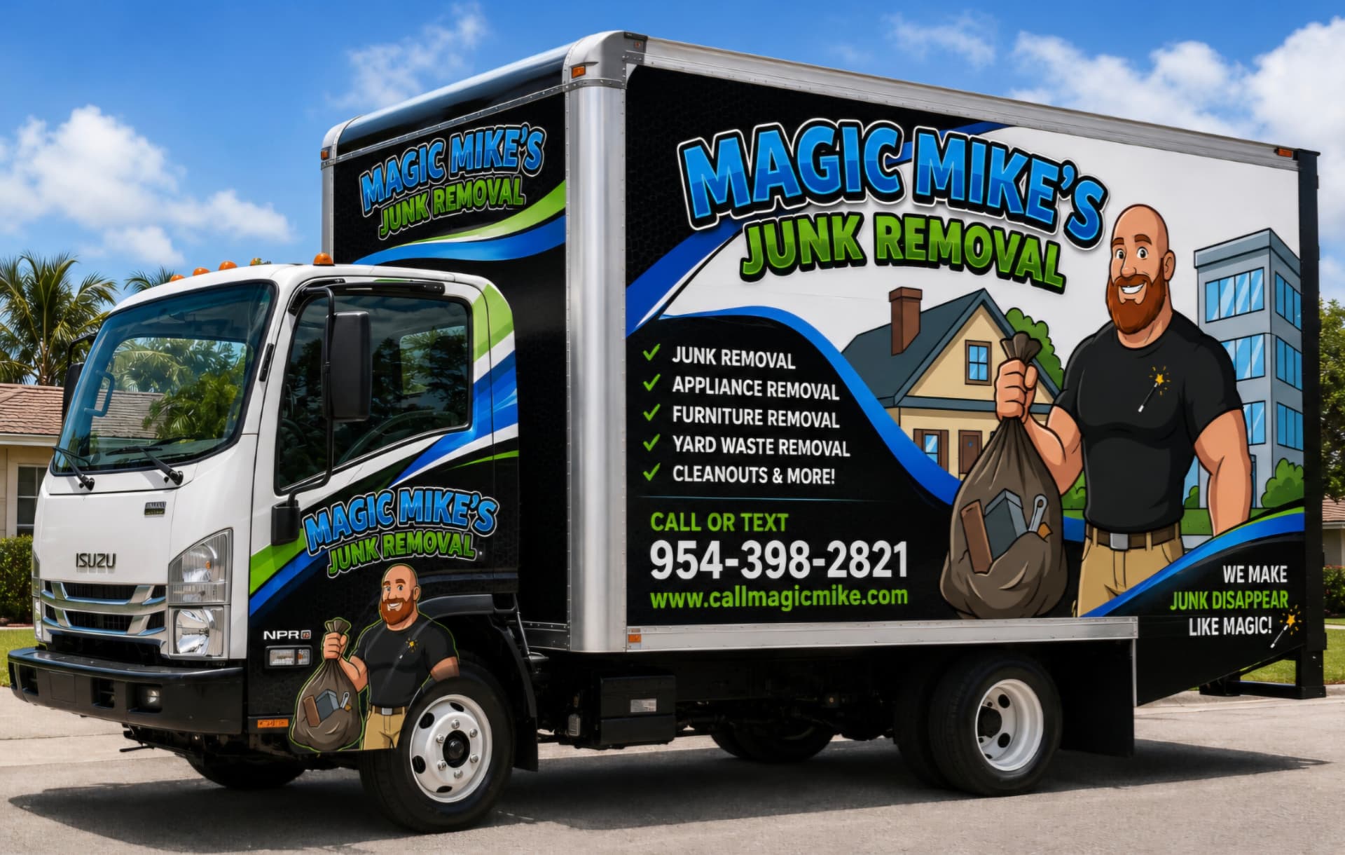 Magic Mike's Junk Removal wrapped box truck